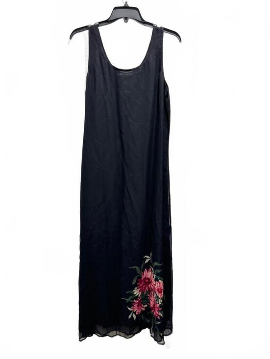 Robbie Bee Dresses & Skirts - Vintage Robbie Bee 100% Silk Floral Sequin Maxi Dress Black 90s Whimsigoth 10